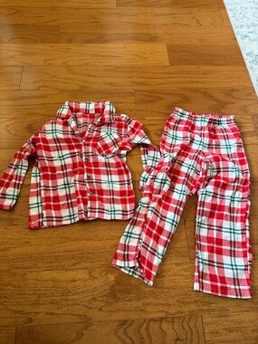 Kids Red Plaid Flannel Pajama Set - Cozy Holiday Sleepwear